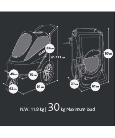 Passeggino Innopet Sporty dog Trailer Delux