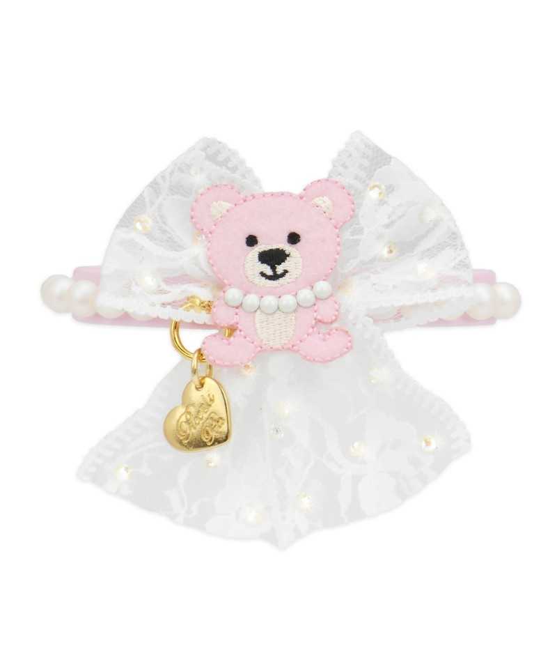 PEARLESCENT TEDDY COLLAR BABY PINK ECOPATENT/GOLD Piccoli Pets