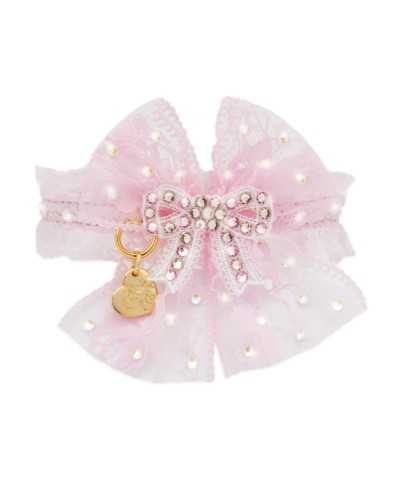 PRECIOUS BOW COLLAR BABY PINK ECOPATENT/GOLD Piccoli Pets