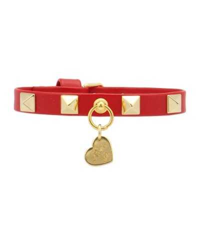 STUD COLLAR RED ECOLEATHER/GOLD Piccoli Pets
