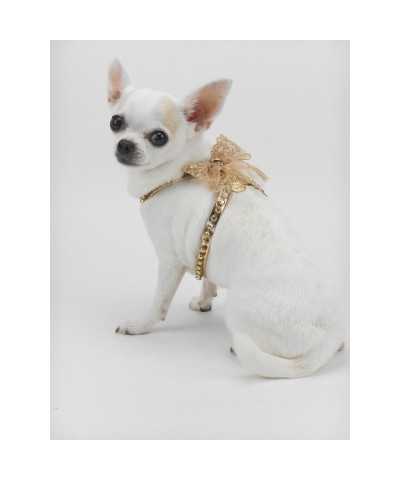 DIAMONDS LACE HARNESS ROSE GOLD ECOLEATHER/GOLD Piccoli Pets