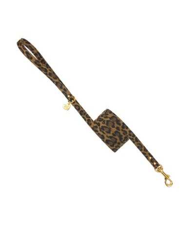SIMPLE LEASH LEOPARD ALCANTARA/GOLD Piccoli Pets