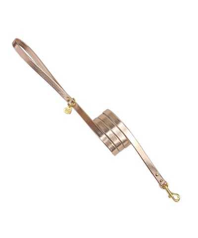 SIMPLE LEASH ROSE GOLD ECOLEATHER/GOLD Piccoli Pets
