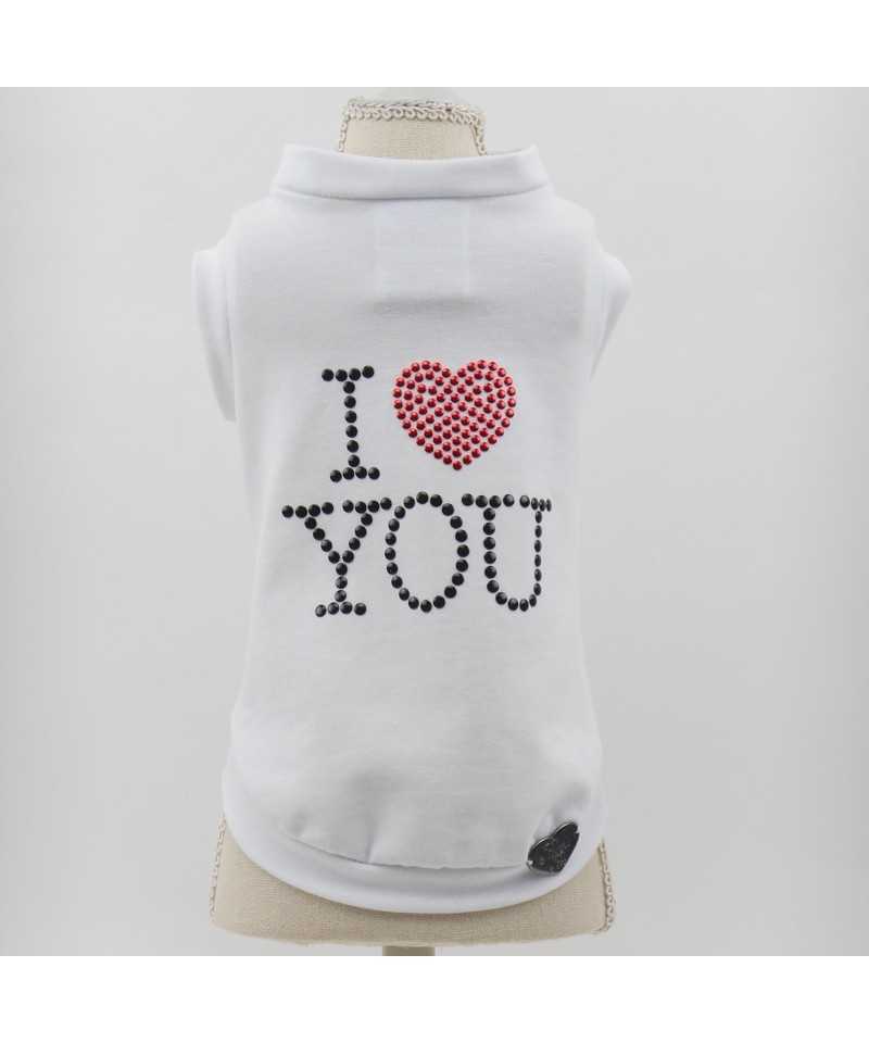 Piccoli Pets I Love You Pull T-Shirt White