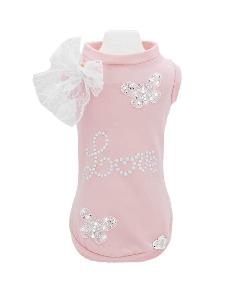 Piccoli Pets LOVE BUTTERFLY T-SHIRT BABY PINK