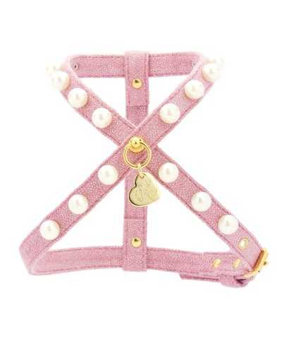 Piccoli Pets DIAMOND CHAIN HARNESS POWDER ROSE ECOLEATHER/GOLD