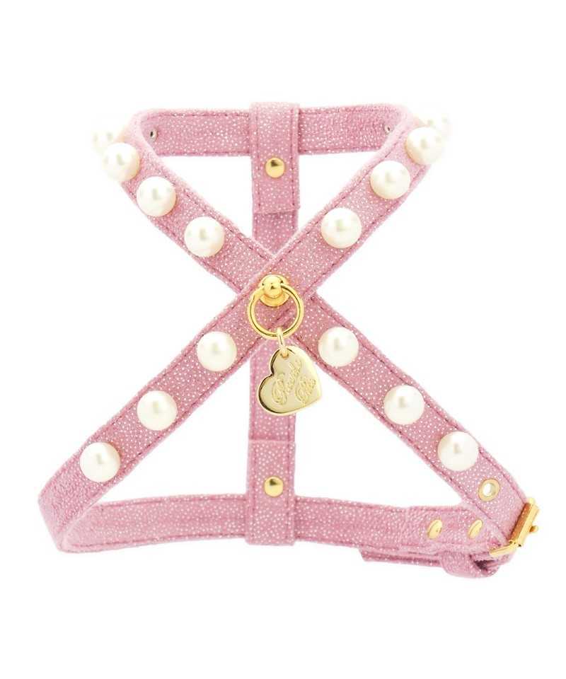 Piccoli Pets DIAMOND CHAIN HARNESS POWDER ROSE ECOLEATHER/GOLD