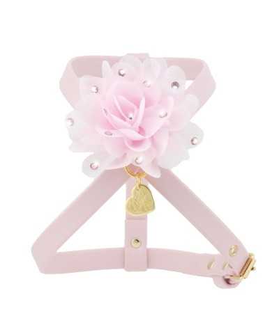 Piccoli Pets CHIC FLOWER HARNESS POWDER ROSE ECOLEATHER/GOLD