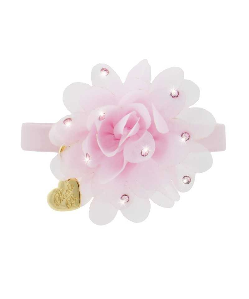 Piccoli Pets CHIC FLOWER COLLAR POWDER ROSE ECOLEATHER/GOLD