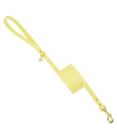 Piccoli Pets PLAIN LEASH YELLOW ECOLEATHER/GOLD