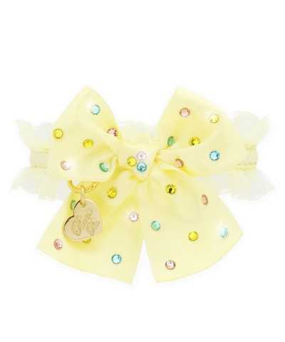 Piccoli Pets RAINBOW BOW COLLAR YELLOW ECOLEATHER/GOLD