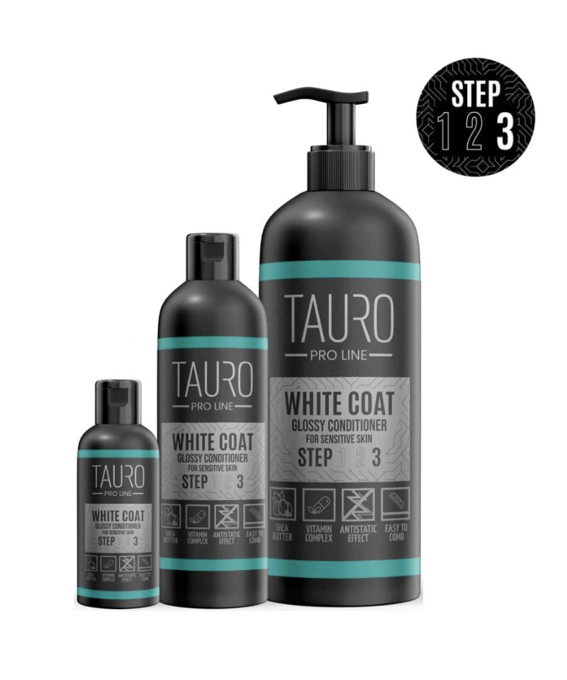 Tauro Pro Line White Coat Glossy Conditioner For Dogs And Cats With White Coat