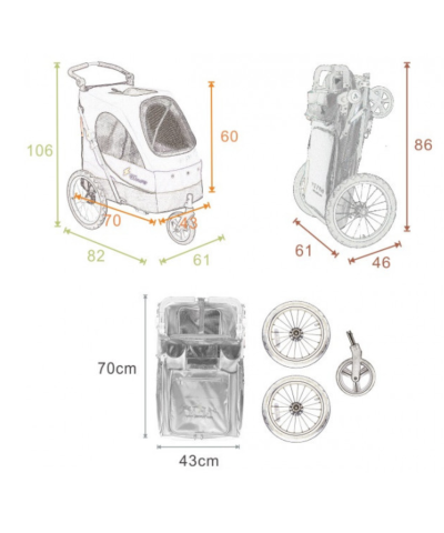 PETSTRO Passeggino SAFARI  M 30KG