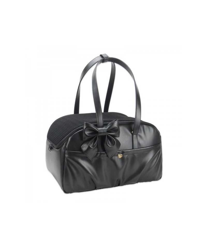 Travel Black Bag Ecoleather Piccoli Pets