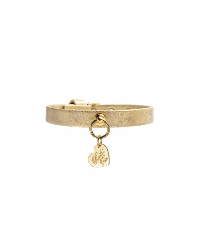 PLAIN COLLAR ORO POLAR SUEDE/GOLD Piccoli Pets