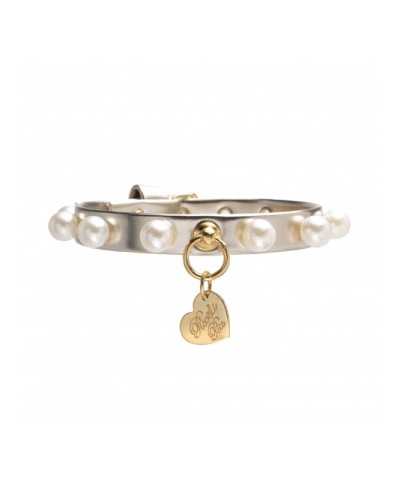 PEARLS COLLAR METAL PLATINUM/GOLD Piccoli Pets
