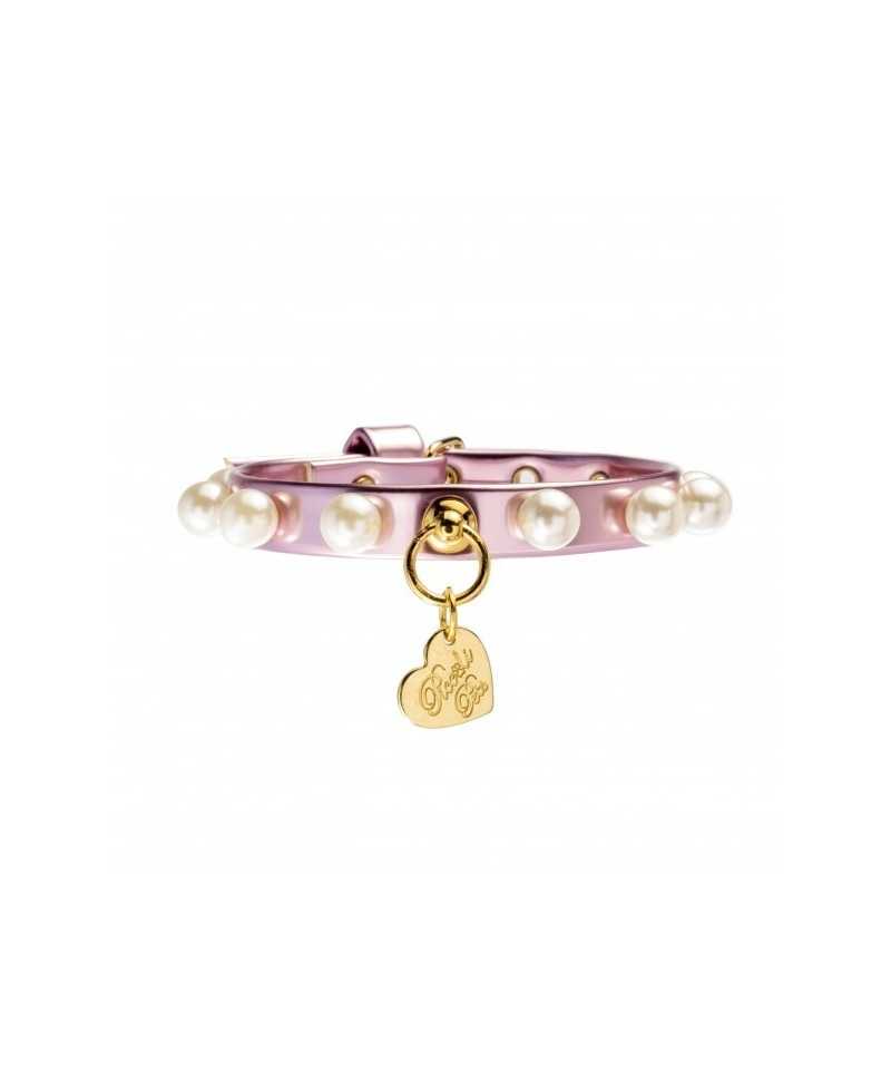 PEARLS COLLAR METAL PINK/GOLD Piccoli Pets