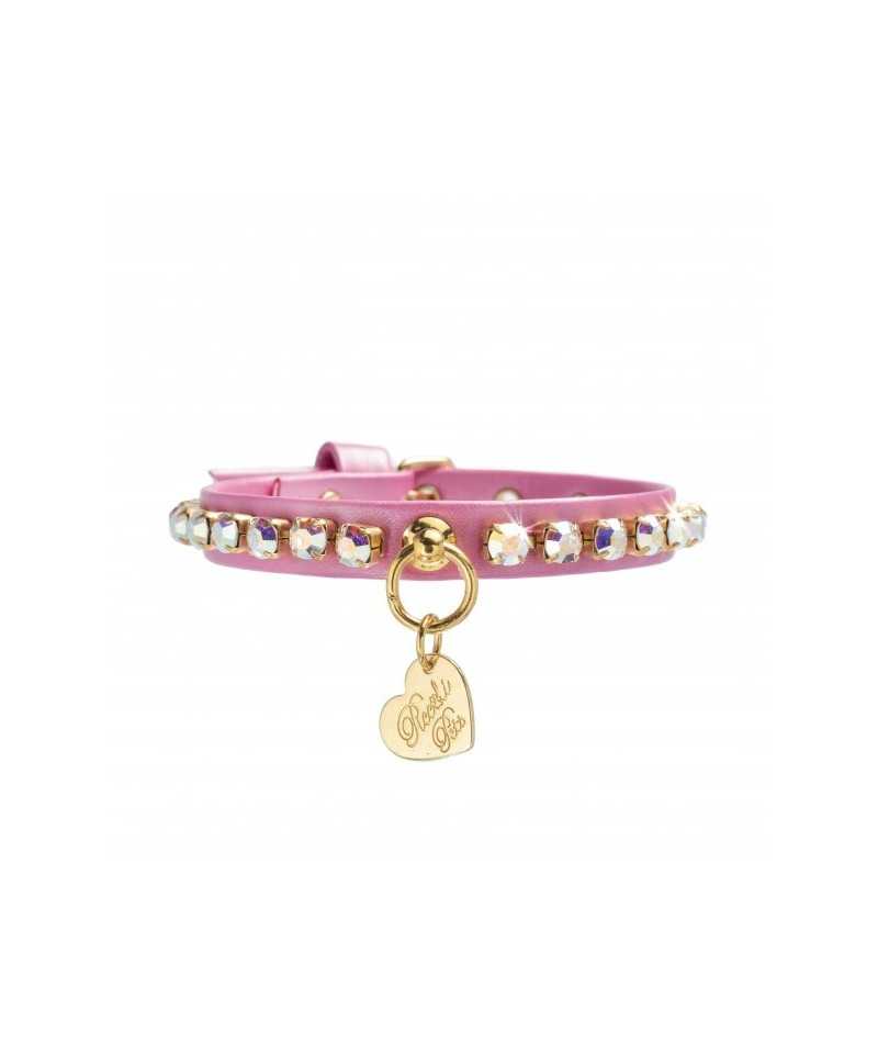 DIAMONDS CHAIN COLLAR FUCHSIA DORE/GOLD Piccoli Pets