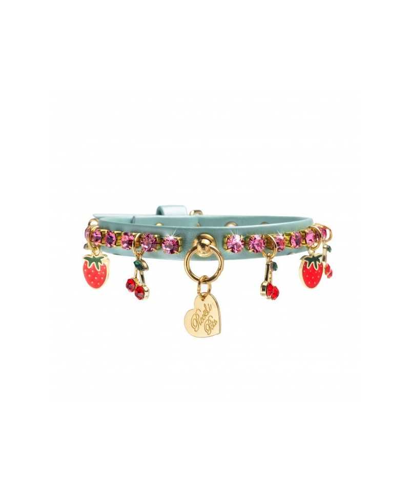 CHERRY BLOSSOM CHARMS COLLAR MARINA DORE/GOLD Piccoli Pets