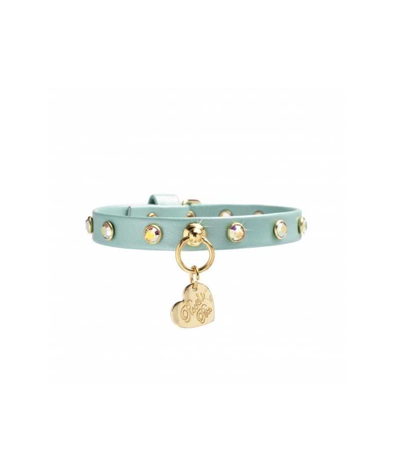 CHATON RIVETS COLLAR MARINA DORE/GOLD Piccoli Pets