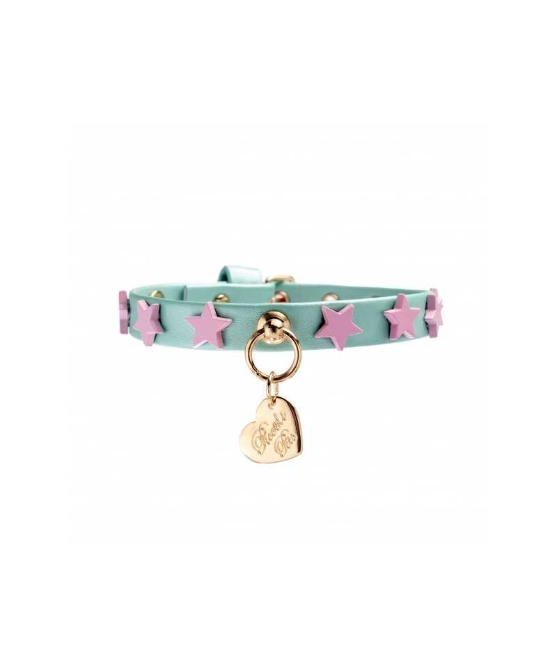 copia di WHITE STARS COLLAR PINK DORE/GOLD Piccoli Pets