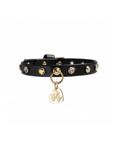 CHATON RIVETS COLLAR BLACK/GOLD Piccoli Pets