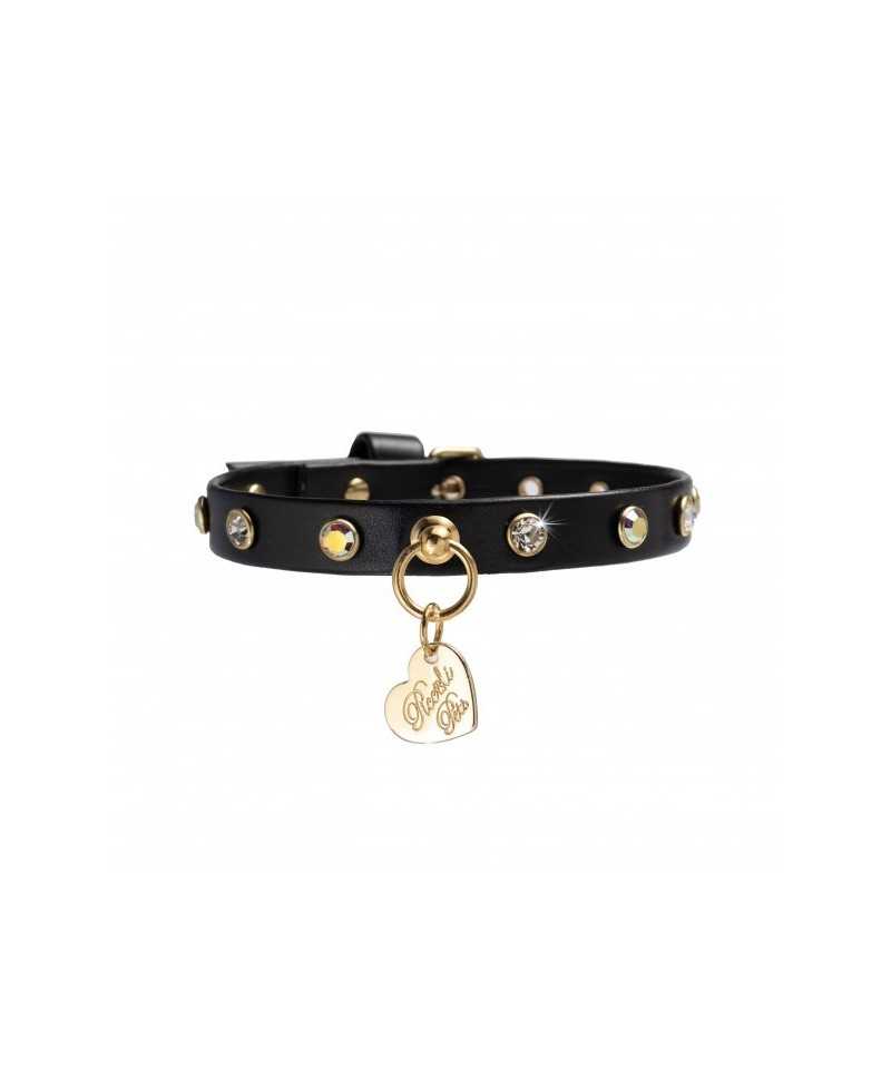 CHATON RIVETS COLLAR BLACK/GOLD Piccoli Pets