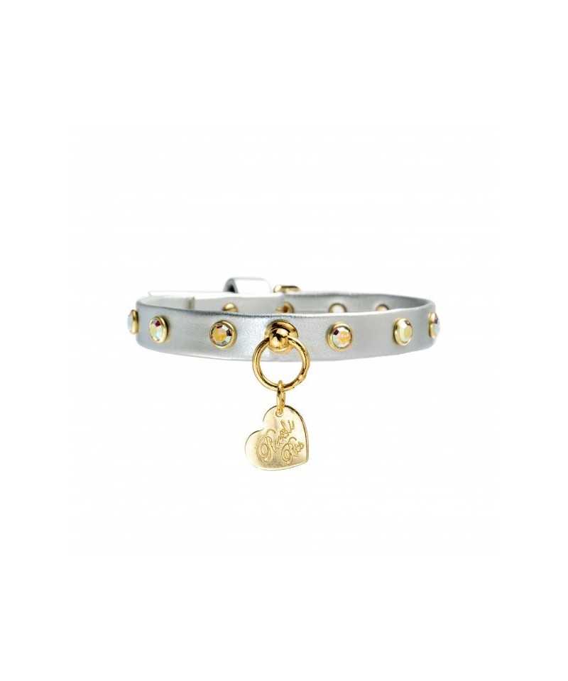 CHATON RIVETS COLLAR SILVER/GOLD Piccoli Pets
