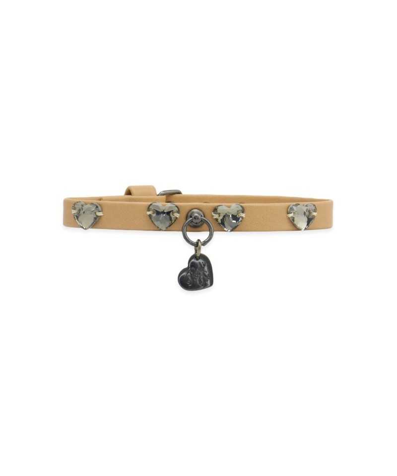 BLACK HEARTS COLLAR TWINE ECOLEATHER/GUNMETAL Piccoli Pets