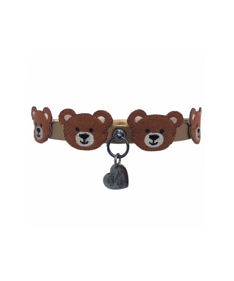 LITTLE TEDDY COLLAR BRONZE ECOLEATHER/GUNMETAL Piccoli Pets