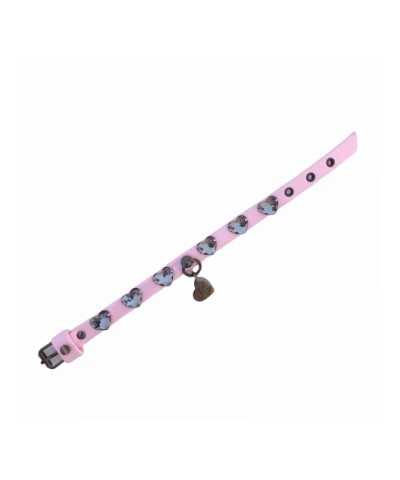 BLACK HEARTS COLLAR BABY PINK ECOPAINT/GUNMETAL Piccoli Pets