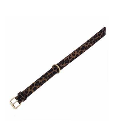 PLAIN COLLAR LEOPARD CAMEL ALCANTARA/GOLD Piccoli Pets