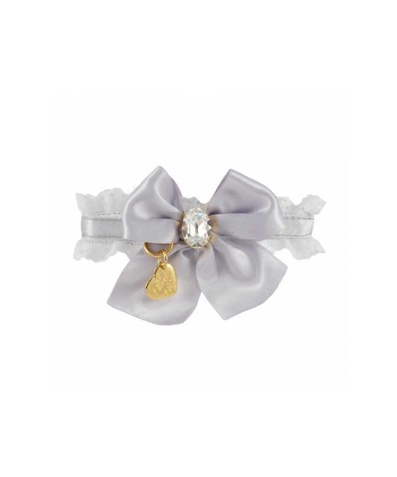 LADY COLLAR SILVER ECOLEATHER/GOLD Piccoli Pets