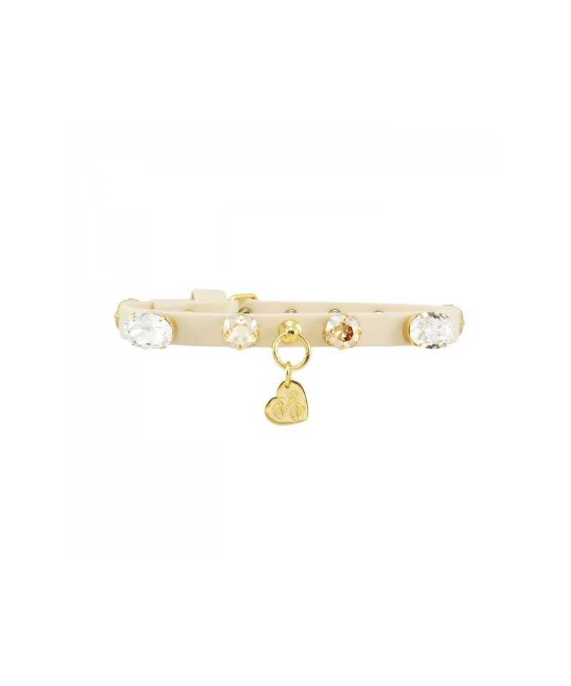 MADAME COLLAR CREAM ECOLEATHER/GOLD Piccoli Pets