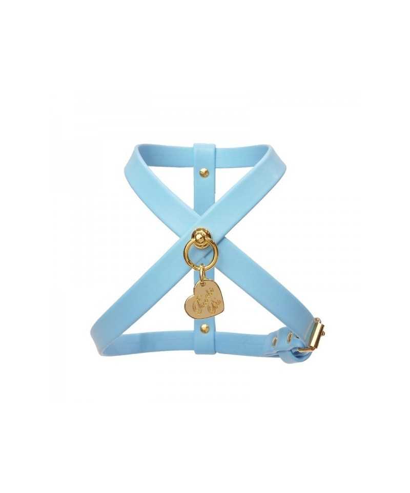 Piccoli Pets SIMPLE HARNESS SKY ECOLEATHER/GOLD
