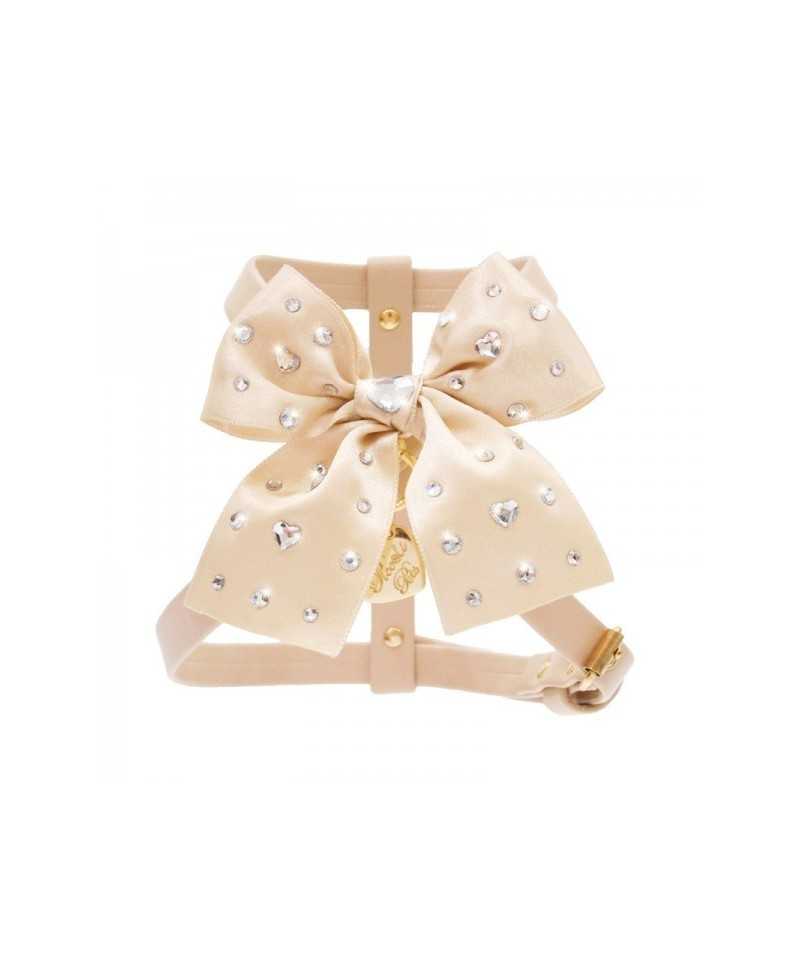 Piccoli Pets CHIC BOW HARNESS COOKIE ECOLEATHER/GOLD