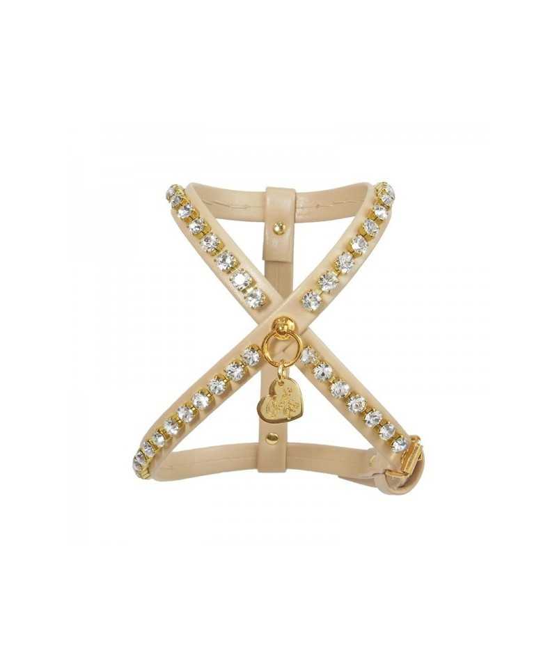 Piccoli Pets DIAMOND CHAIN HARNESS COOKIE ECOLEATHER/GOLD