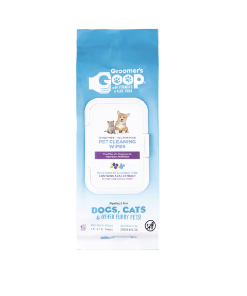 Salviette detergenti per animali domestici Groomer's Goop, 100 pezzi.