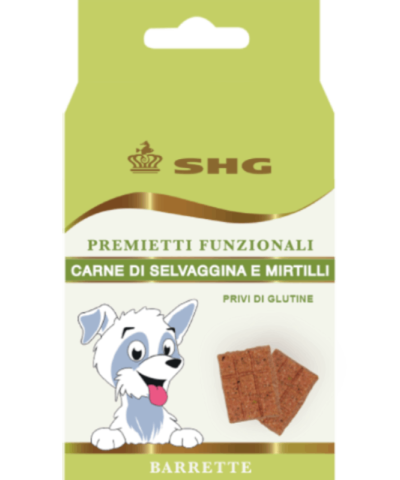 SHG Premietti Funzionali Barrette di Carne di Selvaggina e Mirtilli