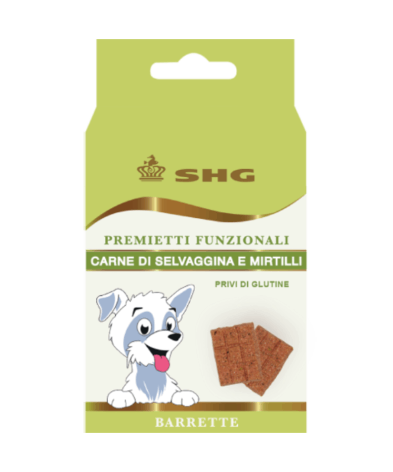 SHG Premietti Funzionali Barrette di Carne di Selvaggina e Mirtilli