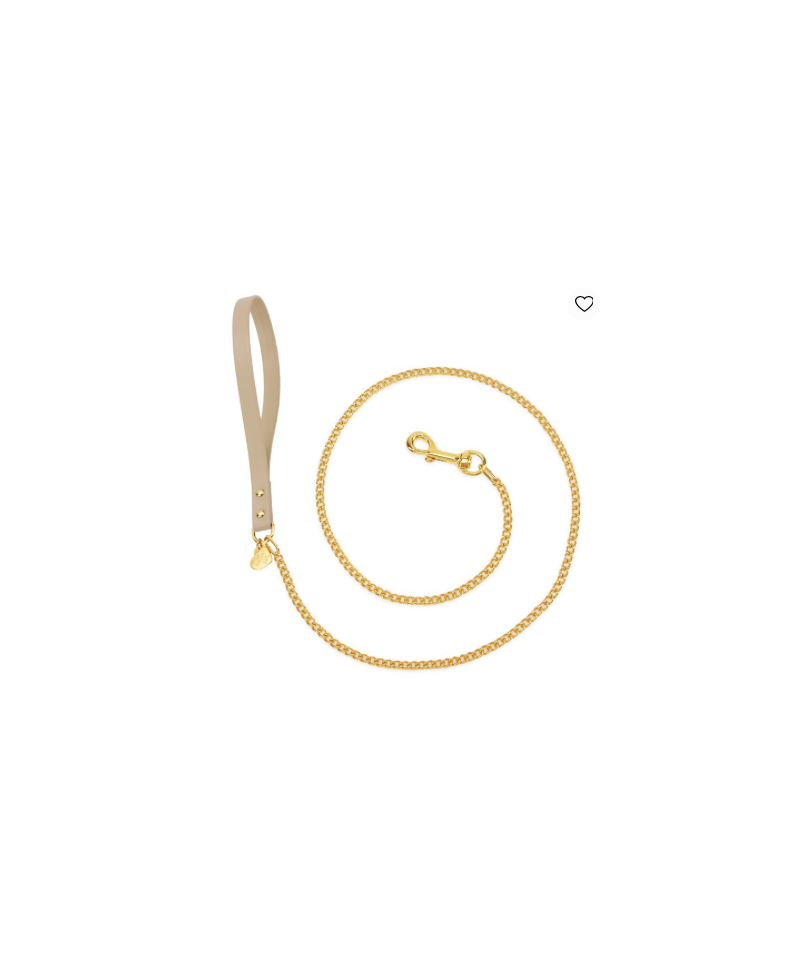 Piccoli Pets CHAIN LEASH COOKIE ECOLEATHER/GOLD