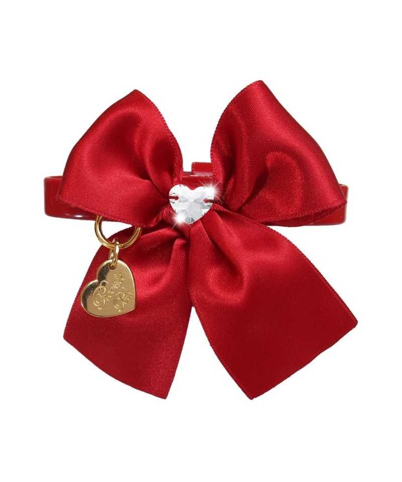 Heart On Bow Collar Red Piccoli Pets