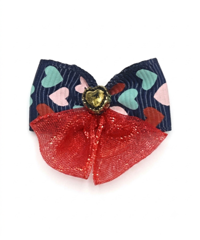 Fiocchetto con Elastico Red Blue Heart