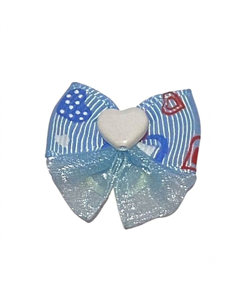 Fiocchetto con Elastico Baby Blue Heart
