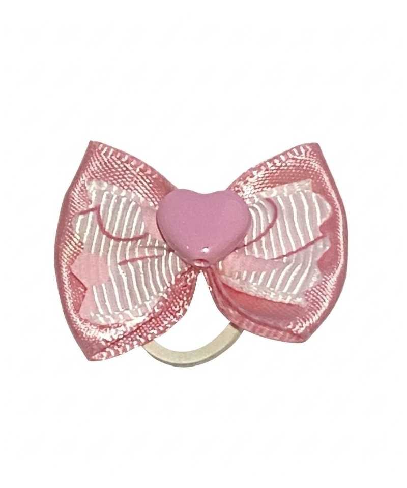 Fiocchetto con Elastico White Pink Heart